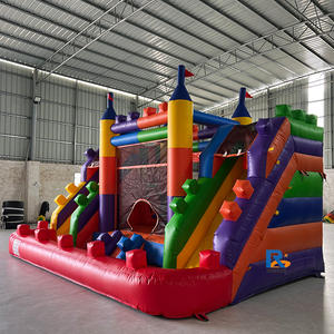 Château gonflable commercial, château gonflable durable en PVC, château gonflable avec toboggan et piscine pour <span class=keywords><strong>location</strong></span> de fête - Product Image 3