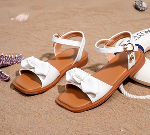 Nouvelles sandales plates d'été pour filles, avec nœud simple, semelle souple, pour les vacances, la plage et l'école, tailles 26-36 - Product Image 6