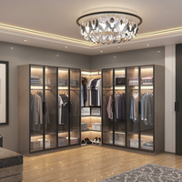 Armoire d'angle personnalisée, nouvelle innovation, avec portes vitrées, grande combinaison, dressing intégral pour chambre à coucher