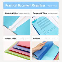 Porte-documents multifonctionnel A4, classeur de bureau, porte-documents d'étude, porte-documents transparent en PP, pages insérables, grande capacité de rangement, livre de rangement