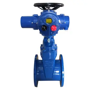 Intelligent remote control multi-turn electric actuator 380v 220v gate valve pn16 flange end ductile iron