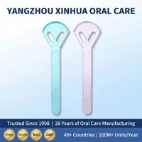 Grattoir à langue en plastique coloré, efficace pour éliminer la mauvaise haleine, nettoyeur de langue pour l'hygiène buccale quotidienne, couleur personnalisée OEM/ODM