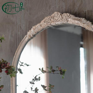 French Retro <b>Arch</b> Wall Mirror Distressed Wood <b>Frame</b> Silver Lens Decorative For Living Room Bedroom Clothing Store Fitting Room - Product Image 4