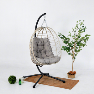 Leisure Indoor Outdoor Hanging Chair Living Room Metal Rope Folding Chair Garden Hanging Chair <b>Swing</b> Furniture - Product Image 1