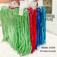 35 couleurs en stock, accessoires en dentelle à sequins brodés de 17 cm pour robe de danse latine, rideau, sac, décoration DIY