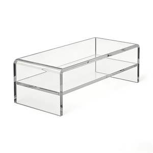 Support d'écran en acrylique à double couche, rehausseur d'<span class=keywords><strong>ordinateur</strong></span> transparent, organisateur de rangement de bureau - Product Image 5