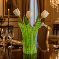 Vase en cristal fait main en forme de cheval, style Art déco, support floral, décoration de table, centre de table de mariage, décoration intérieure
