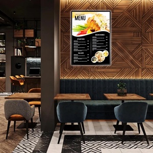 Ultra-Thin Backlit Black or Silver Custom LED Menu Poster Frame Advertising Light <b>Box</b> for Restaurant Cafes Store Bar Hotel - Product Image 3