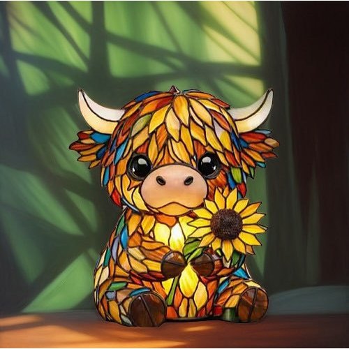 Luz Nocturna de Vaca Highland de Dibujos Animados
