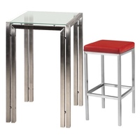 Ensemble table basse en verre de luxe moderne avec dessus transparent en acier inoxydable pour le salon ou la cuisine pour les hôtels