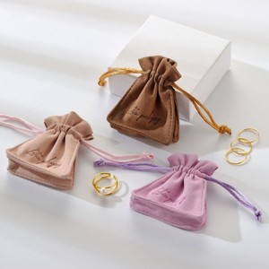 Custom LOGO Microfiber Double Wire Drawstring Bundle Pocket Bottom Add Heavy <b>Thickness</b> Side <b>Ring</b> Earrings Necklace Jewelry Pouch - Product Image 1