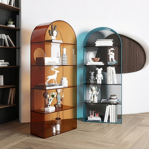 Étagère d'exposition arquée en acrylique de style nordique — Bibliothèque créative, de luxe léger, à plusieurs niveaux pour le salon - Product Image 1