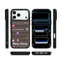 Coque de téléphone AG Feeling Black Edge avec motif doré marron effet bonbon pour iPhone 17, 17 Pro Max, 16 Pro, 15 – Coque magnétique