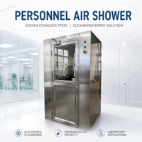 Système de douche d'air à buse réglable en acier inoxydable avec filtre HEPA, durée de soufflage personnalisable, pour passage d'entrée de salle blanche
