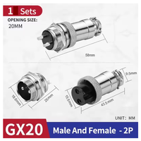 GX20 Diamètre 20mm Fiche Circulaire Aviation Mâle Femelle 2 3 4 5Pin 6Pin 7Pin 8Pin 9Pin 10Pin 12Pin Cable Connector Socket