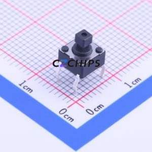 DTS-644K-V Tactile Switch Through hole Component (THT) Switch Single Pole Single Throw Rectangle Button Through Hole 6.2mm - Product Image 1