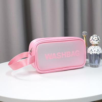 Sac de rangement Portable résistant à l'eau, trousse de toilette écologique rose transparent sacs de voyage pour articles de toilette