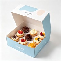 Boîtes d'emballage alimentaire personnalisées en gros pour gâteaux, beignets, pâtisseries, mini-gâteaux, boîtes en papier pour tartes aux œufs