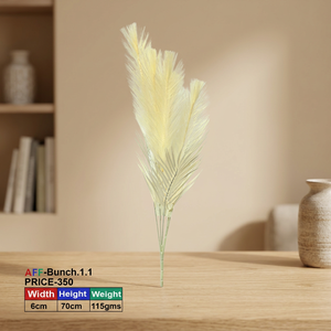Fábrica de Flores Artificiales, Hierba de Pampas Artificial de Poliéster Hecha a Mano, Decoración Interior para el Año Nuevo Chino, Color Dorado Claro - Product Image 3