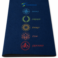 Tapis de yoga en liège écologique et caoutchouc naturel, antidérapant, imprimé chakra, logo personnalisé, pour Pilates, gym à domicile, imperméable, souple et pliable