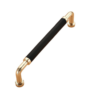 Oukkali gagang kabinet kulit mewah 128mm furnitur lemari buatan tangan lemari menarik pegangan perangkat keras seng dapur - Product Image 1