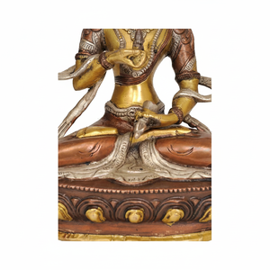 Estatua de latón hecha a mano de 8 pulgadas Adi Buddha Vajrasattva, ídolo de la deidad budista tibetana directo de la India - Product Image 1
