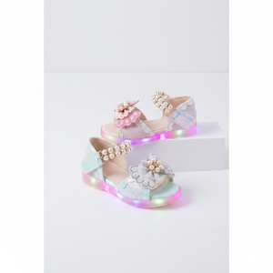 Sandales à talons ouvertes style coréen OZKIZ pour filles de 2 à 6 ans, mode estivale lumineuse avec doublure en polyester, vente en gros - Product Image 2