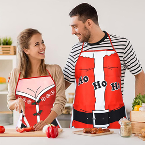 Lot de 2 tabliers amusants de Noël, costumes de cuisine créatifs, imperméables, pour couples, pour les fêtes, la pâtisserie, le barbecue, les cadeaux de cuisine - Product Image 4