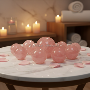 Sfere di Quarzo Rosa Naturale Lucidato all'Ingrosso, Palline di Cristallo Rosa, Regalo di Tendenza per le Feste, Decorazione per la Casa - Product Image 4