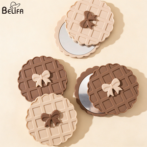 Nuevo Espejo de Bolsillo Redondo con Diseño de Galletas Waffle, Espejo de Maquillaje Portátil de Doble Cara - Product Image 5