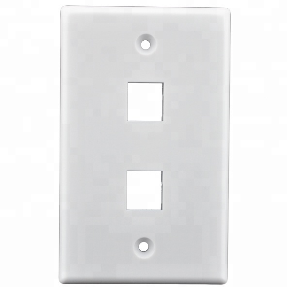 USA Type Face Plate 2 Ports Wall Plate for RJ45 Keystone Jack Dual Ports Faceplate