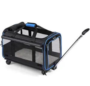 FREE SAMPLE Pet Wheels Rolling Carrier Removable Wheeled Travel Carrier for Pets up