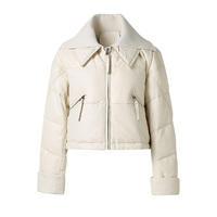 Manteau en cuir pour femmes Jancoco personnalisé chaud hiver doudoune d'oie bourgogne veste