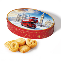 Prix d'usine, logo personnalisé, biscuits au beurre sucré à la crème danoise en forme d'ellipse, vente en gros, biscuits en vrac