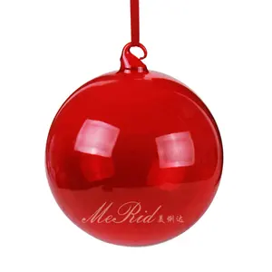 Wholesale red clear glass ball Christmas ornaments promotional gift Christmas tree balls Eco-friendly