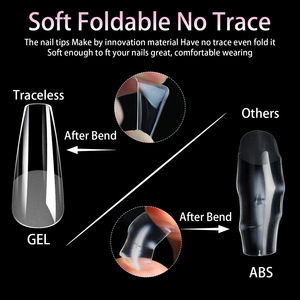 Pointes d'ongles en <span class=keywords><strong>gel</strong></span> souple 504 pièces, vente en gros - Ongles artificiels transparents, amande, stiletto, ballerine, faciles à appliquer, pour extension - Product Image 3