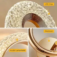 Applique de chevet moderne minimaliste circulaire acrylique or fond de mur salon décoration lumière LED