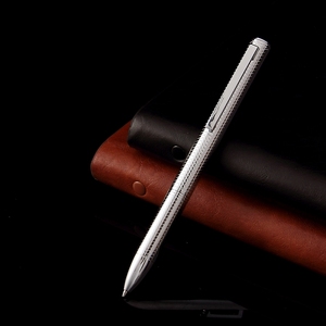 2025 espejo brillante acabado plateado fresco superficie curva onda París clásico alta calidad rosa dorado pistola Metal pluma con logotipo - Product Image 5