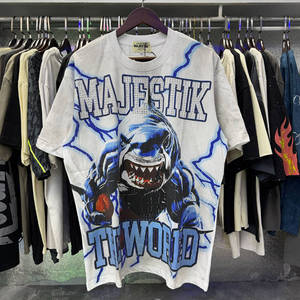 เสื้อเชิ้ตผู้ชายฮิปฮอปแขนสั้นคุณภาพสูงขายดี MAJESTIKS เสื้อยืดวินเทจเทรนดี้สไตล์วอชสำหรับผู้ชาย - Product Image 2