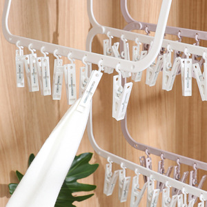 Colgador de ropa para niños con múltiples clips, organizador de ropa con gancho rectangular para calcetines, ropa interior, solución de almacenamiento para armario de bebé - Product Image 3