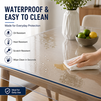 Nappe transparente en PVC YJ, couverture de table en plastique transparent, protection de table en vinyle pour dortoirs, rouleau imperméable en gros