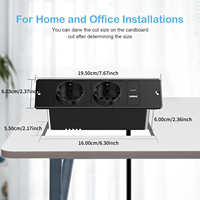Prise de courant encastrée pour bureau, unité de prise de courant encastrée dans le meuble avec ports USB pour poste de travail, comptoir de cuisine, hôtel