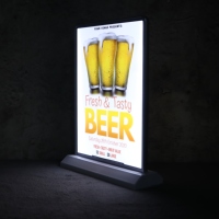 Boîte à lumière de table LED, éclairage arrière, affichage lumineux, panneau acrylique, cadre en aluminium, boîte à lumière publicitaire