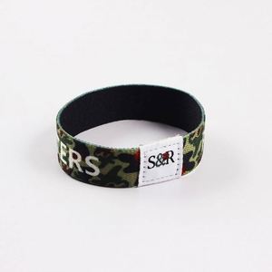 High Quality Printed Logo Fabric <b>Bracelet</b> Sport Custom Elastic Wristbands - Product Image 4