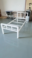 Vente directe d'usine Tube carré métal fer lit simple pour département maison dortoir chambre meubles cadre de lit en acier