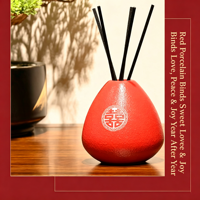 Double Bonheur Chinois en Céramique, Diffuseur d'Arômes sans Flamme, Décoration de Mariage, Ornement, Compagnon de Parfum, Cadeau