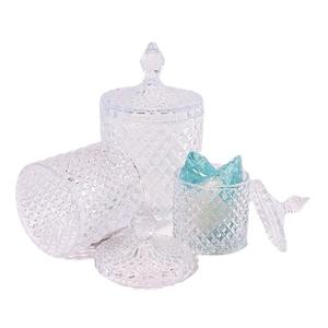 Tarro de vela de cristal grueso de 10OZ con tapa Artículo de decoración de baño elegante - Product Image 1