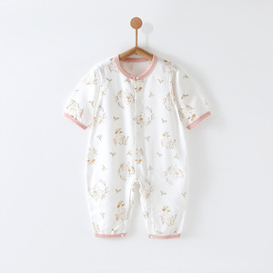 Vente Chaude : Barboteuse Bébé en Gaze de Mousseline Fine d'Été, Respirante, Idéale <span class=keywords><strong>pour</strong></span> la Climatisation, avec Logo Personnalisé, Vêtement de Nuit Doux <span class=keywords><strong>pour</strong></span> Nouveau-né - Product Image 6