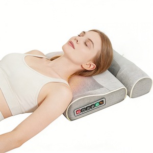 Oreiller de massage 2 en 1 avec 3 niveaux de chaleur, fonction Shiatsu et pétrissage, pour le cou et la nuque, avec thérapie par la jade et l'armoise - Product Image 1