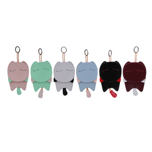 Pull-out PU leather keychain, cute cartoon key cover, key accessory, bag charm, <b>gift</b>. - Product Image 1